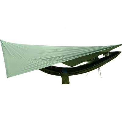 Green camping tarp