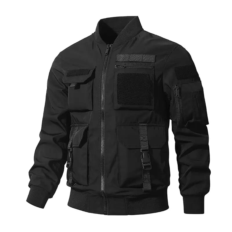 Black tactical bomber jacket