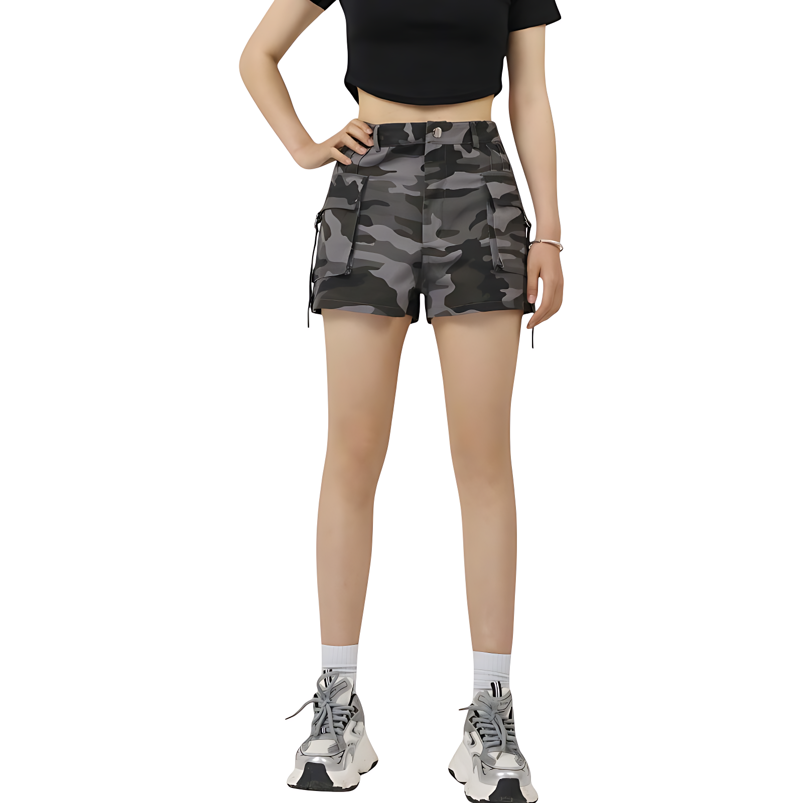 Ladies Camo Cargo Shorts