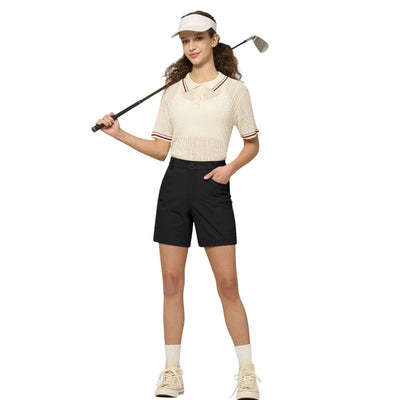 Ladies cropped cargo shorts