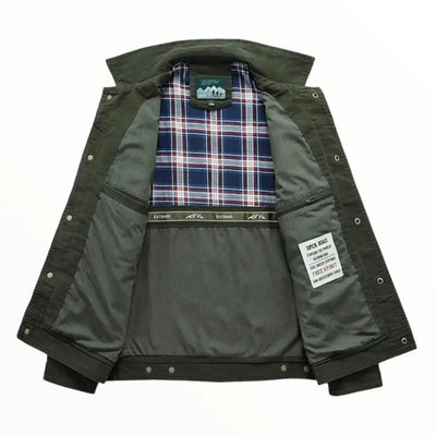 Men denim military jacket