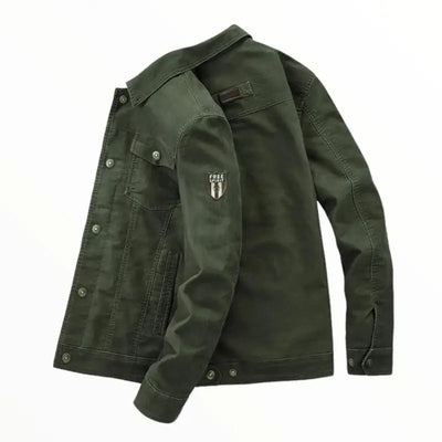 Men denim military jacket