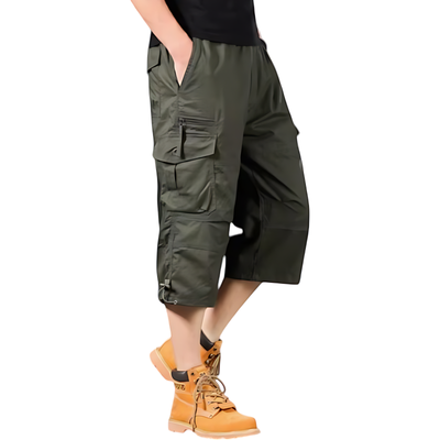 Mens Black Cargo Below The Knee Shorts