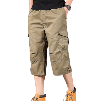 Mens Black Cargo Below The Knee Shorts