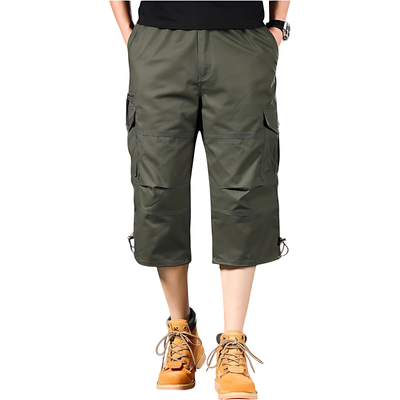 Mens Black Cargo Below The Knee Shorts