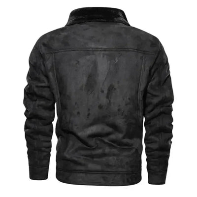 Men’s Faux Leather Military Jacket