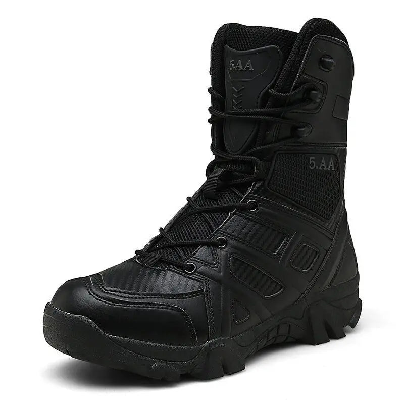 Mens High Leather Tactical Boots