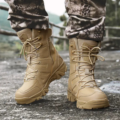 Mens High Leather Tactical Boots