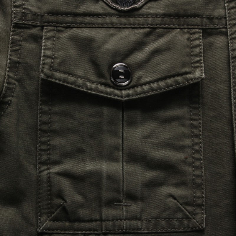 Mens military jacket with patches