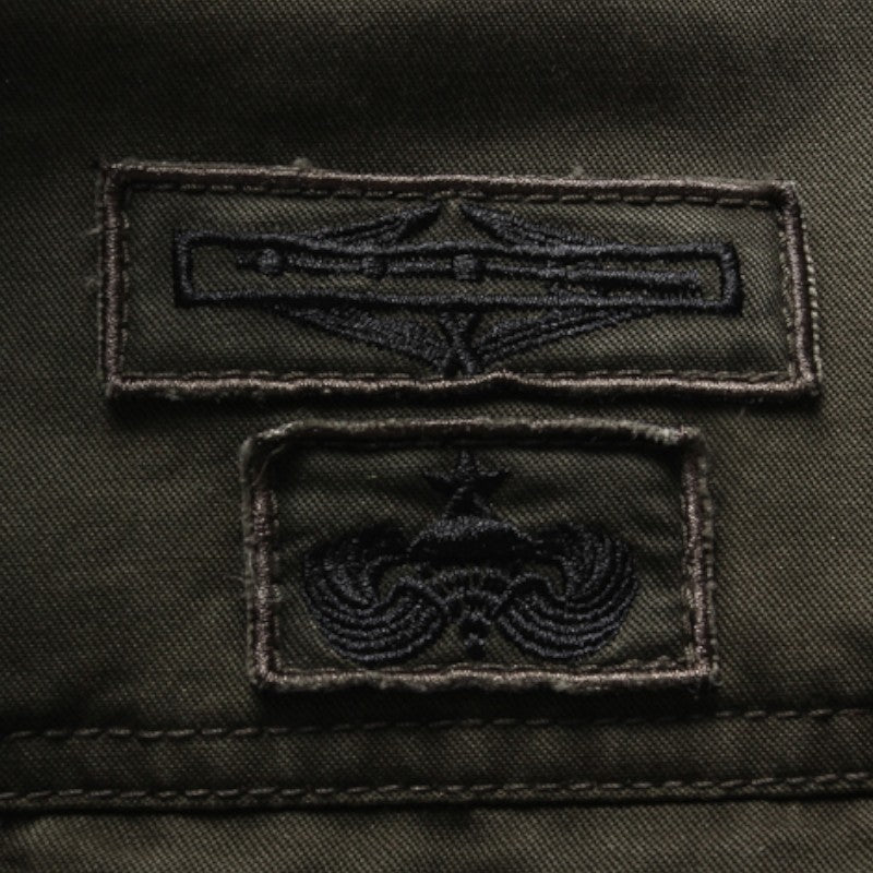 Mens military jacket with patches
