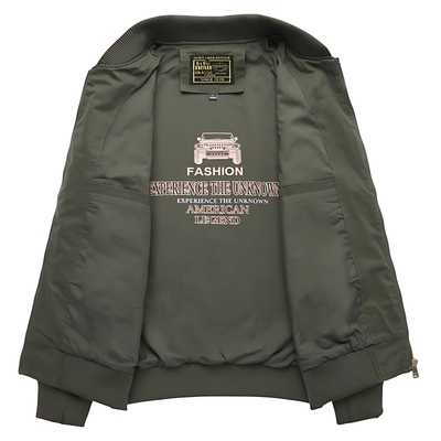 Military bomber jacket with patches