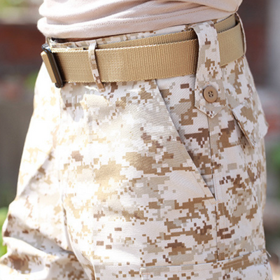 Military camo cargo shorts