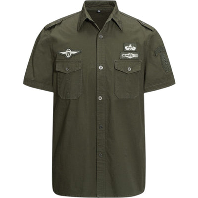Military shirt with velcro patches