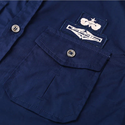Military shirt with velcro patches