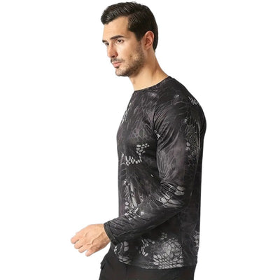 Military style men’s camo combat long sleeve t shirt