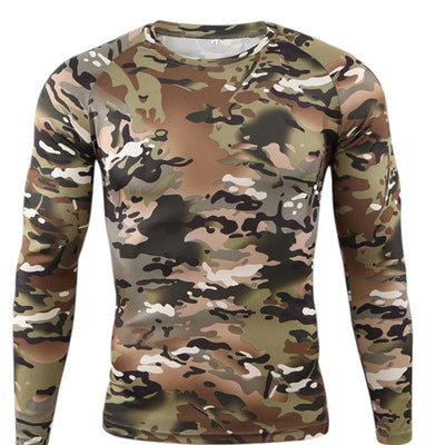 Military style men’s camo combat long sleeve t shirt
