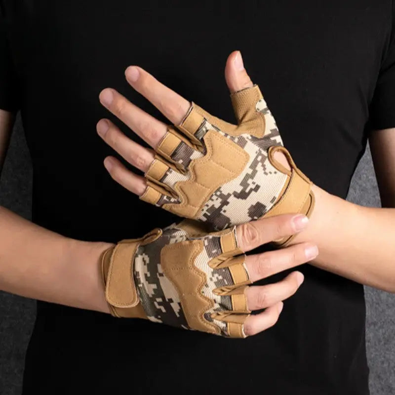 Fingerless gloves with grip