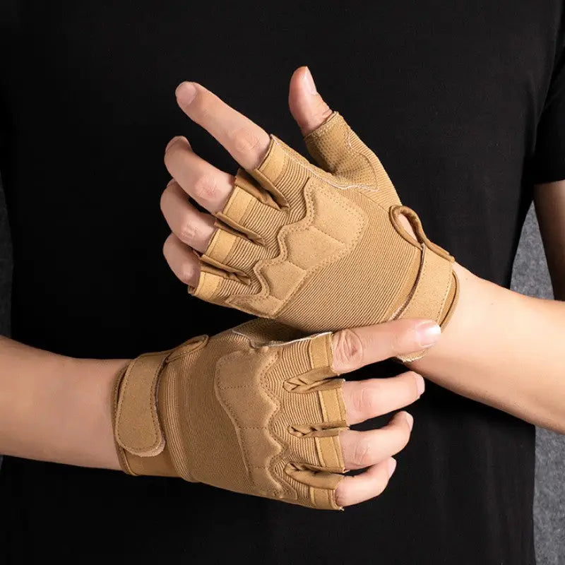 Fingerless gloves with grip