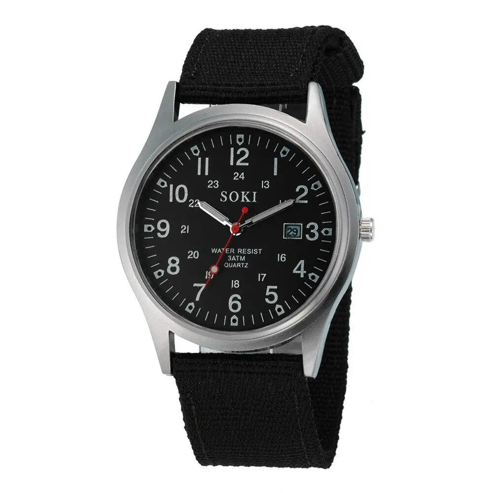 Thin military watch