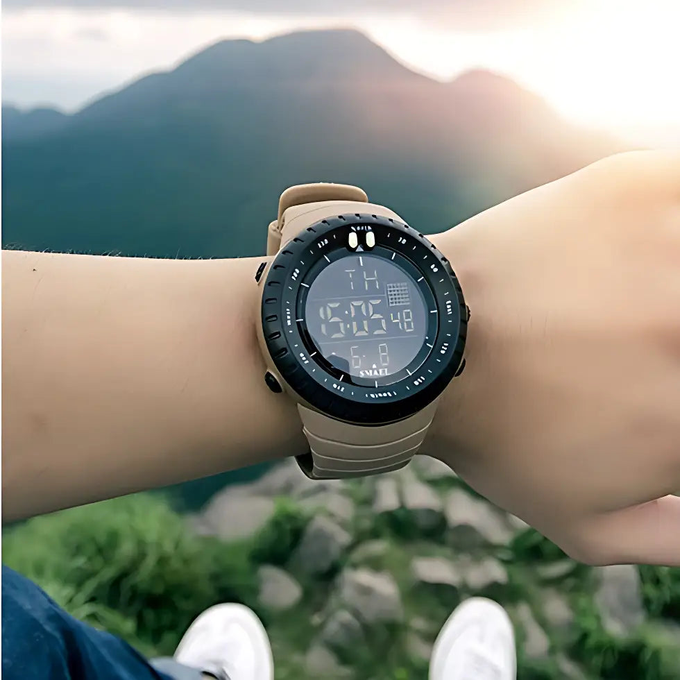 Army green digital watch