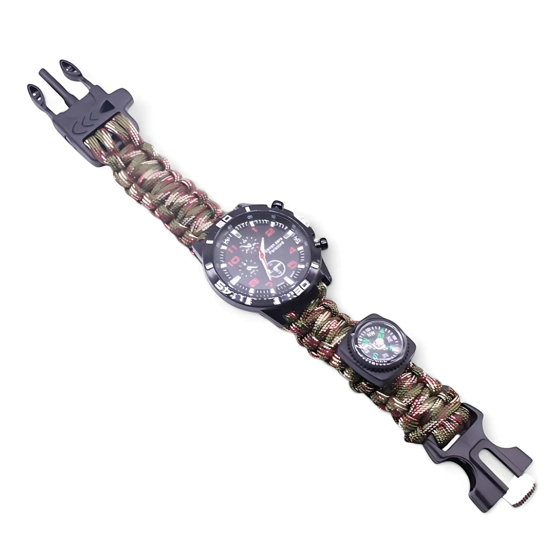 Paracord watch with compass