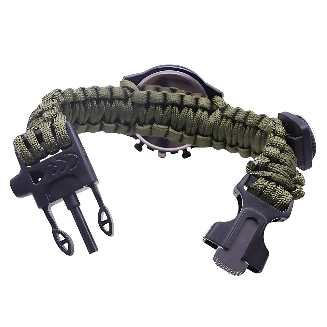 Paracord watch with compass
