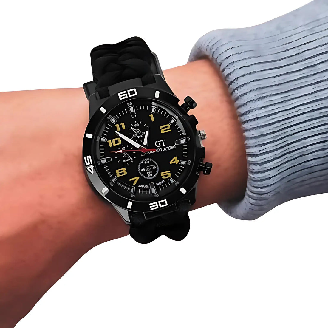 Paracord watch with compass