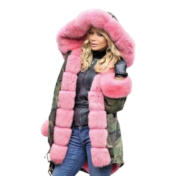 Parka with fur hood