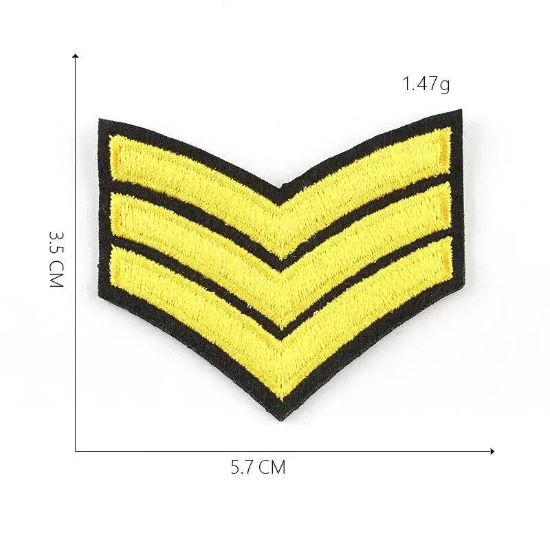 Iron on rank patch