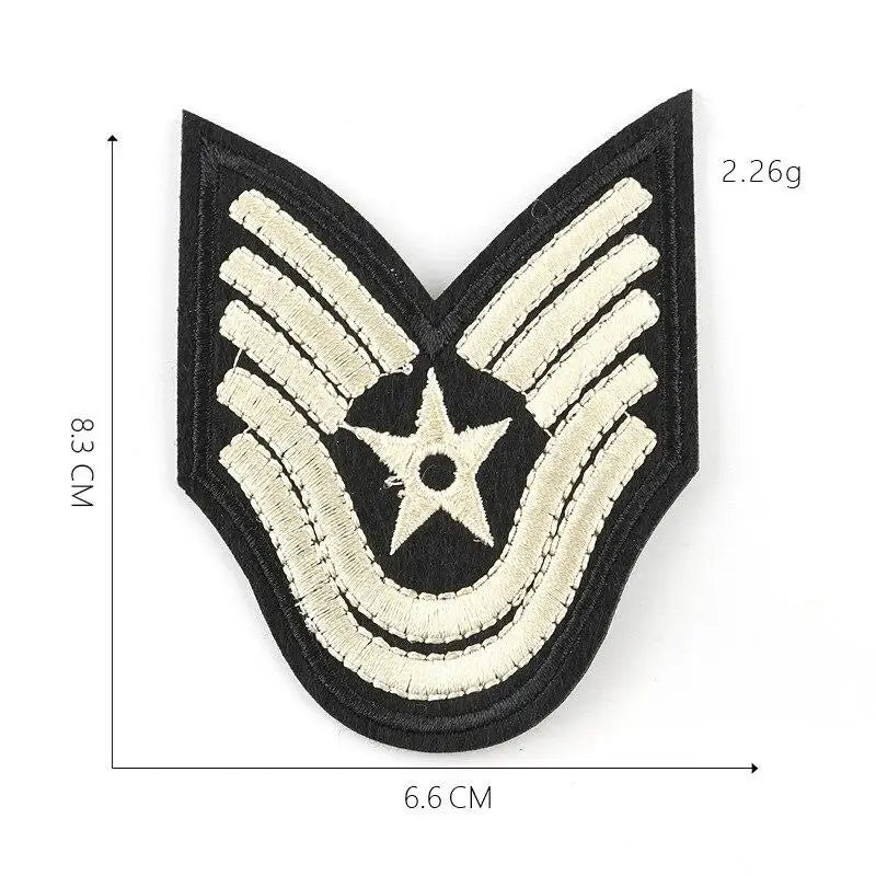 Iron on rank patch