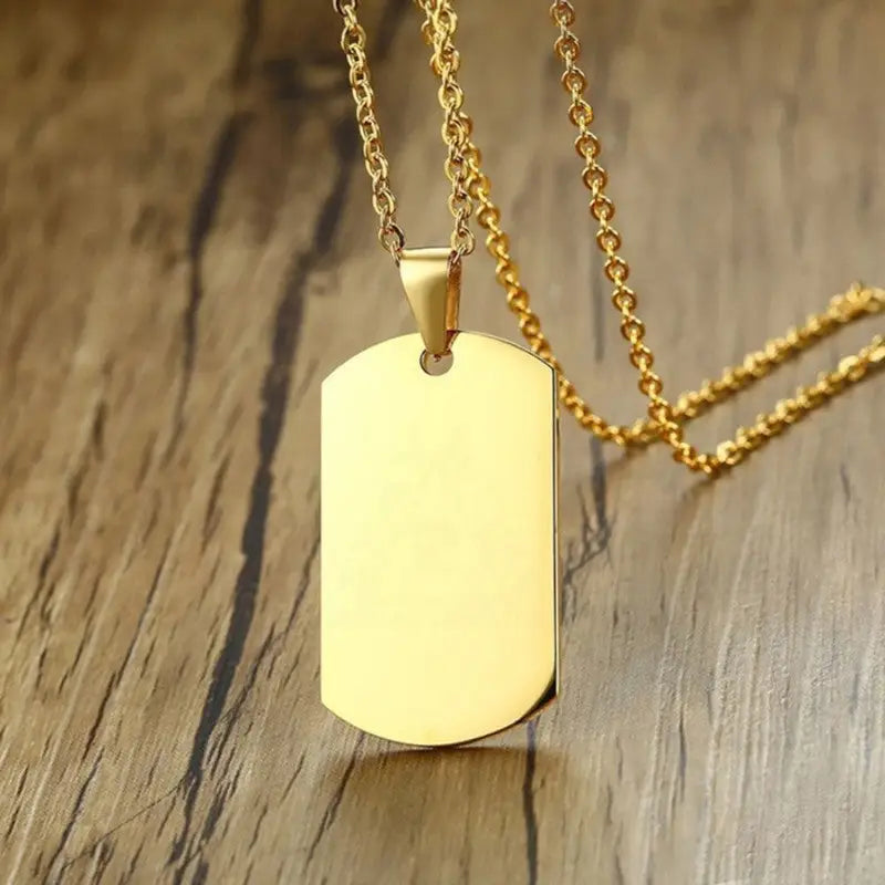 Blank dog tag necklace