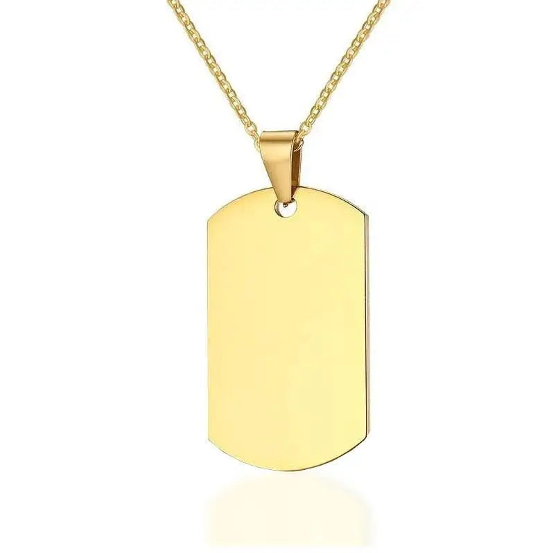 Blank dog tag necklace