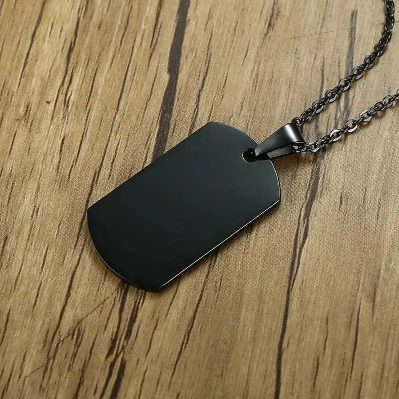 Blank dog tag necklace