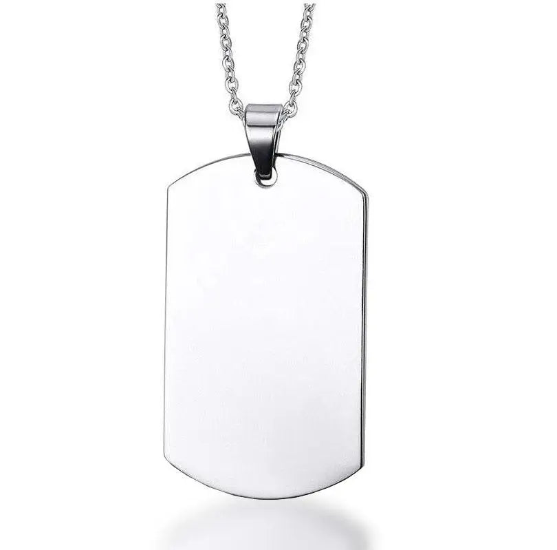 Blank dog tag necklace