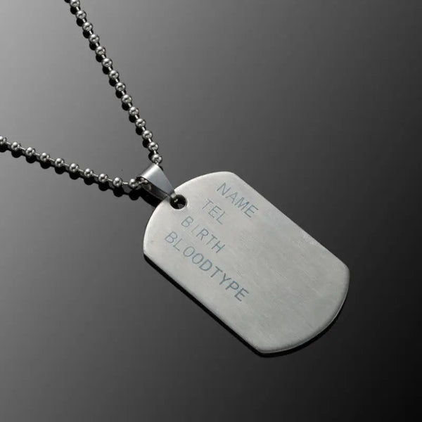 Military dog tag necklace