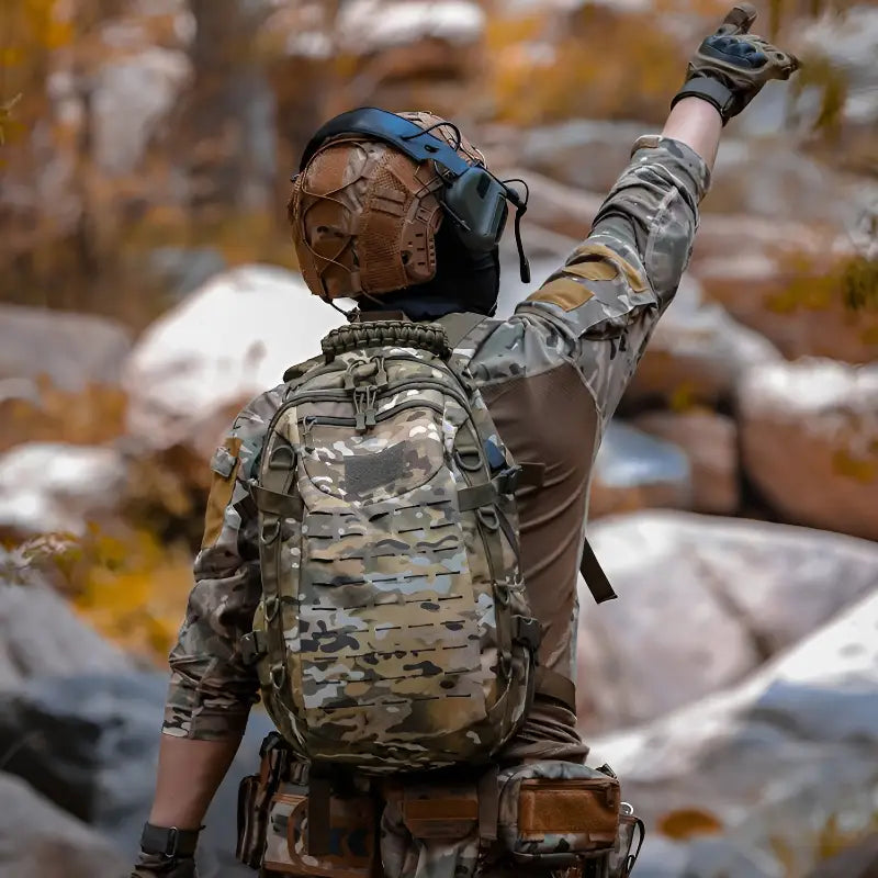 Laser cut molle backpack
