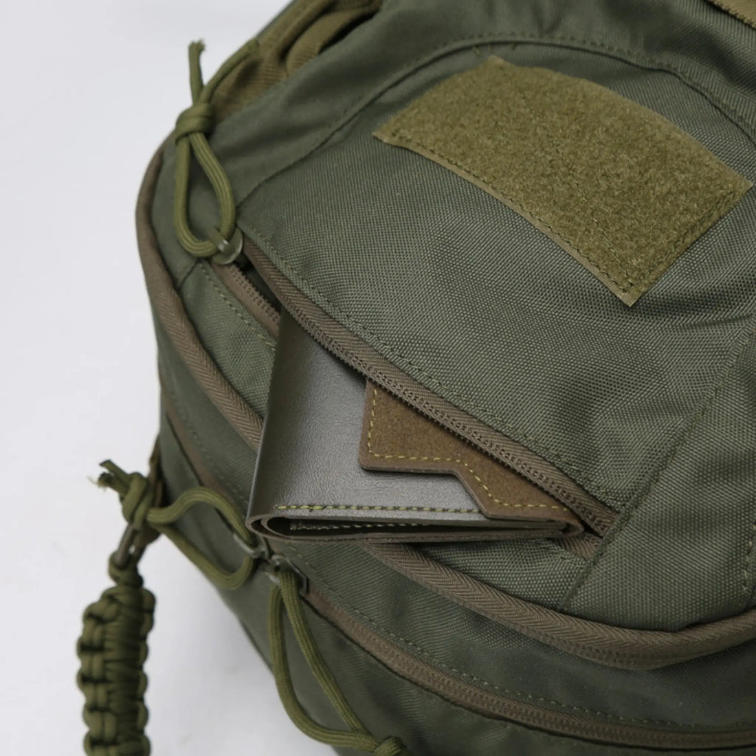 Olive green military backpack