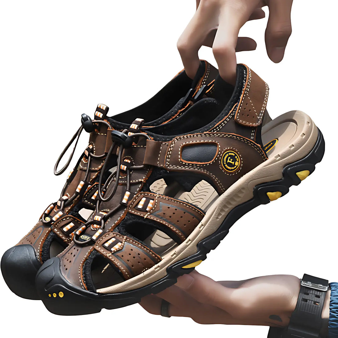 Mens closed toe walking sandals