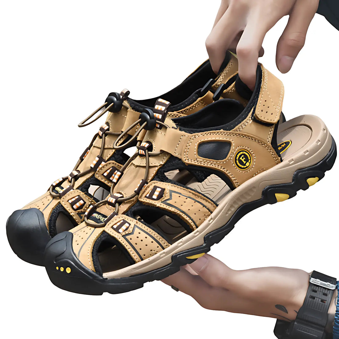 Mens closed toe walking sandals