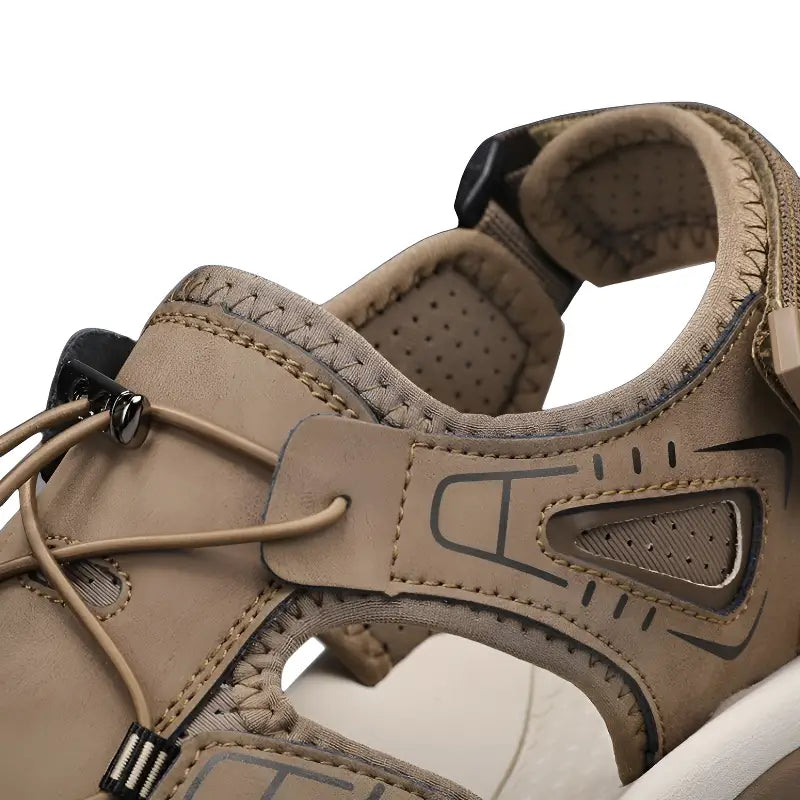 Mens leather closed toe sandals