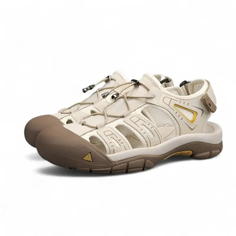 Mens leather closed toe sandals