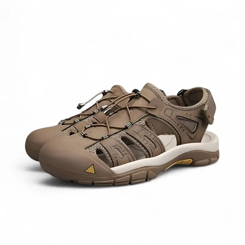 Mens leather closed toe sandals