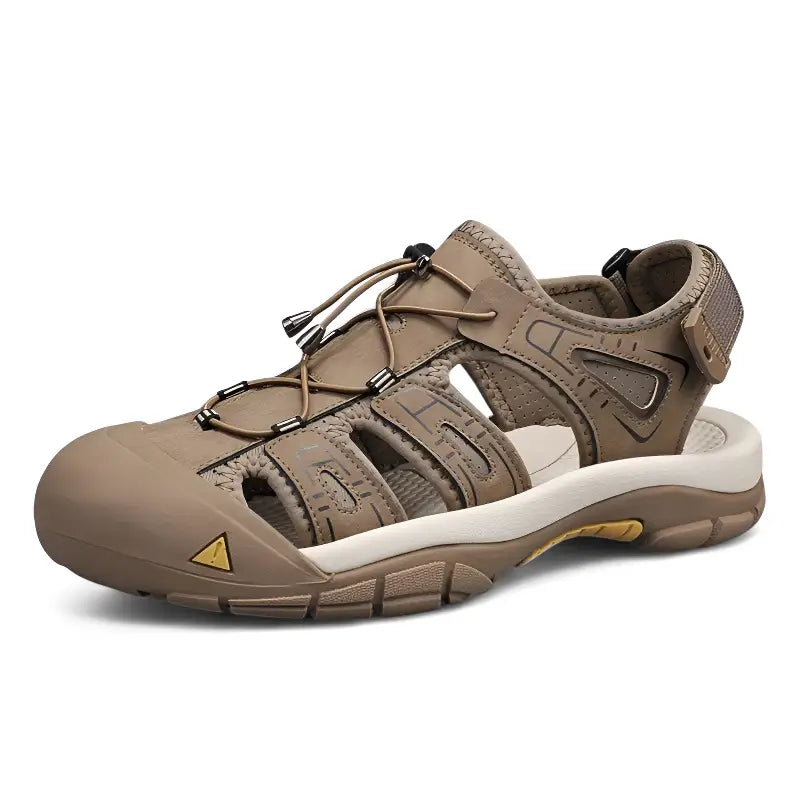 Mens leather closed toe sandals