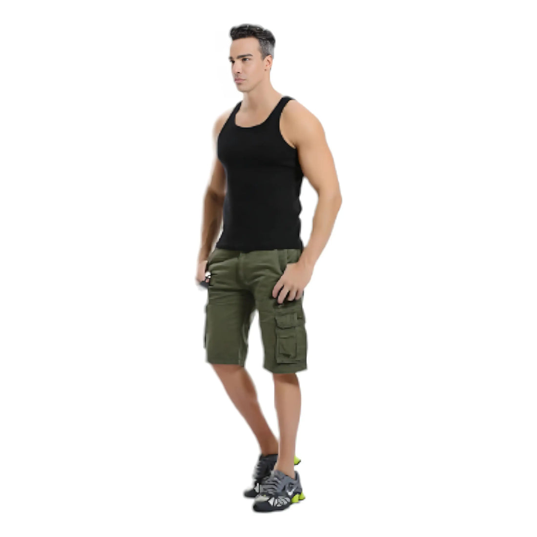 Mens khaki cargo shorts