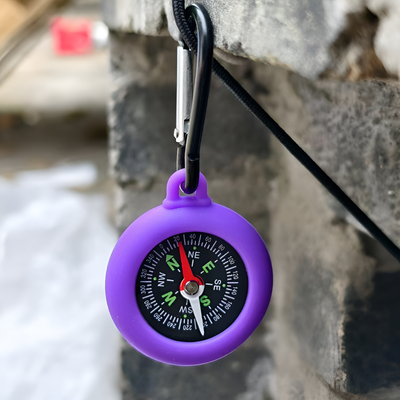 Silicone clip-on mini compass