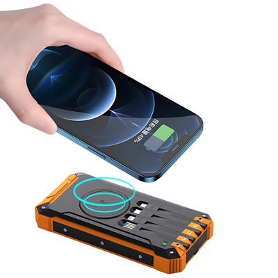 Solar Powered Power Bank with Cable