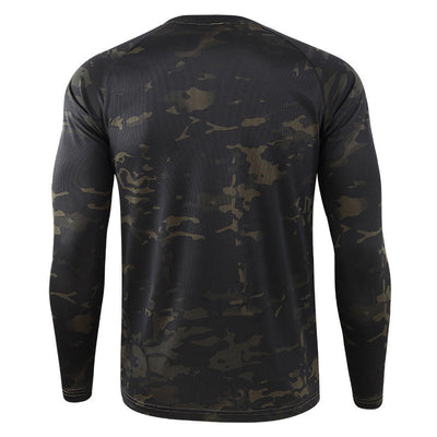 US style long sleeve tactical military army t-shirt woodland camo