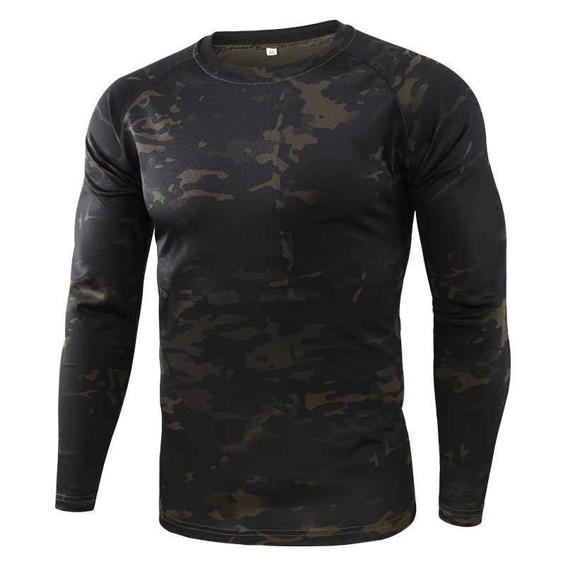 US style long sleeve tactical military army t-shirt woodland camo