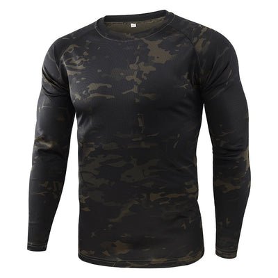 US style long sleeve tactical military army t-shirt woodland camo