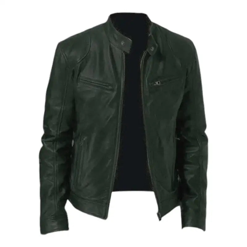 Mens black leather jacket
